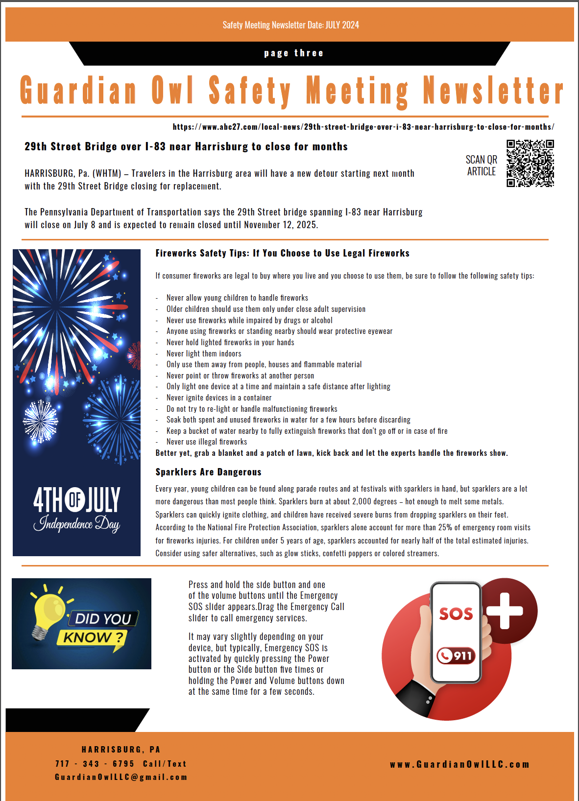 JULY 2024 GUARDIAN OWL NEWSLETTER