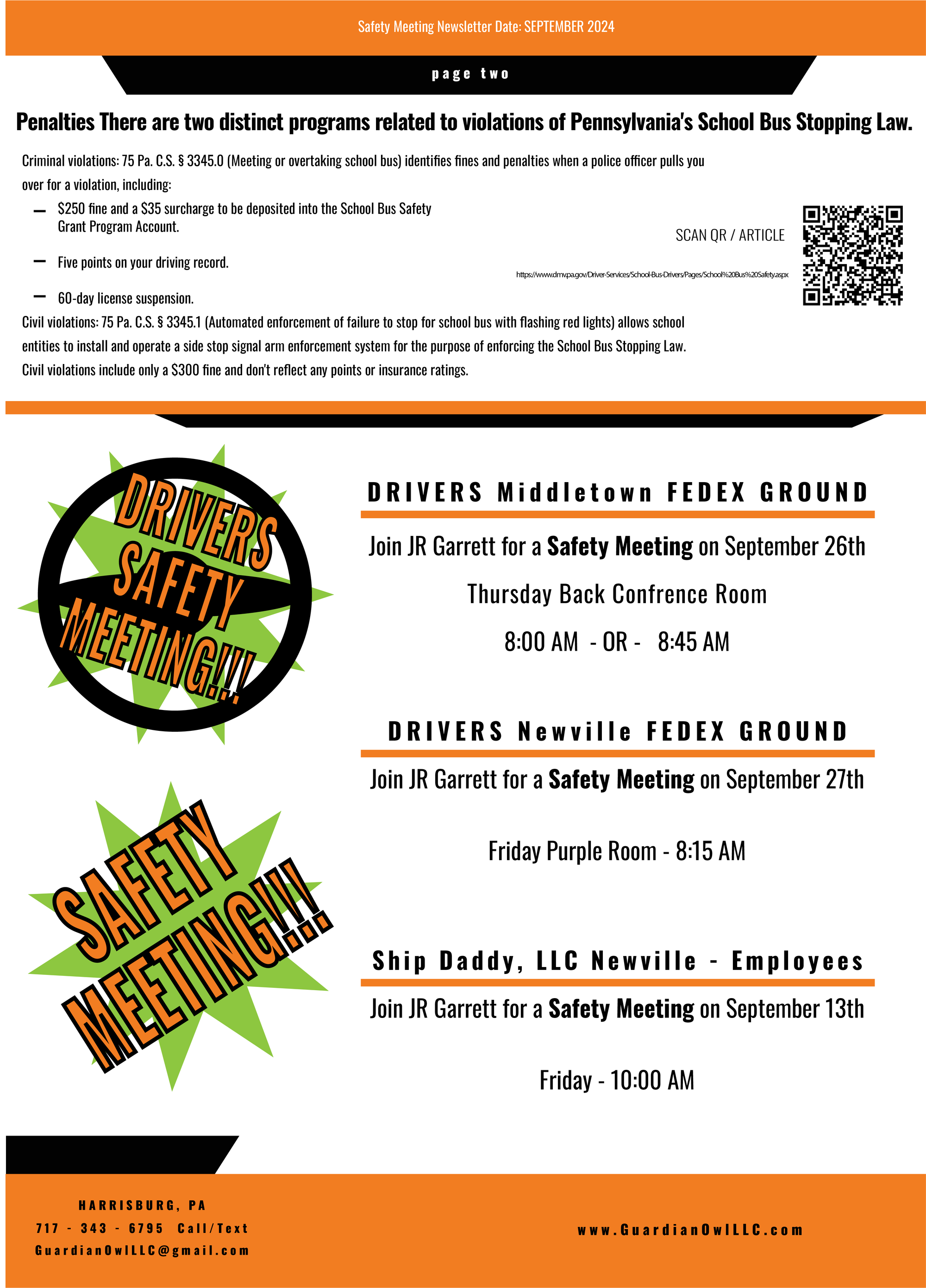 SEPTEMBER 2024 GUARDIAN OWL NEWSLETTER