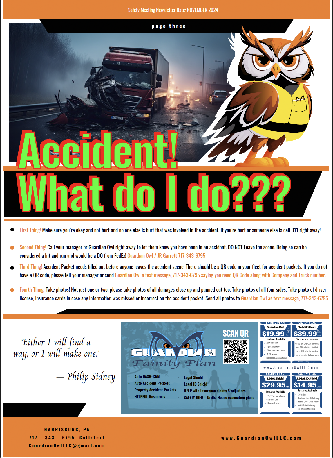 NOVEMBER 2024 GUARDIAN OWL NEWSLETTER