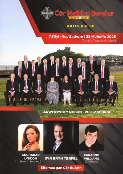 Cyngerdd Dathlu - 50 - Celebratory Concert - Rhaglen y noson/Concert programme image