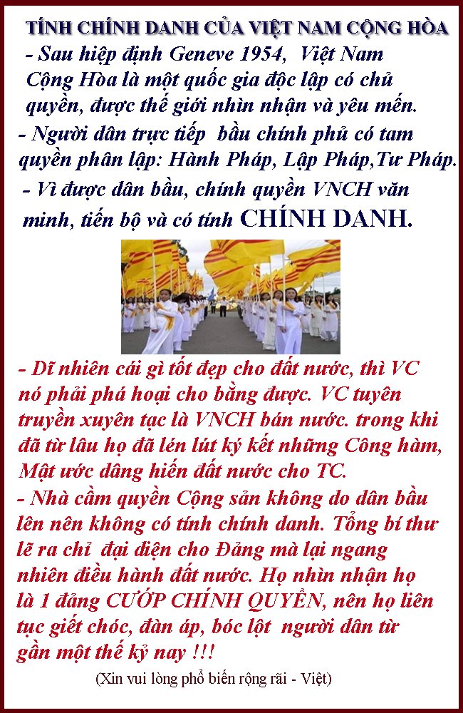 Tánh chánh danh của VNCH