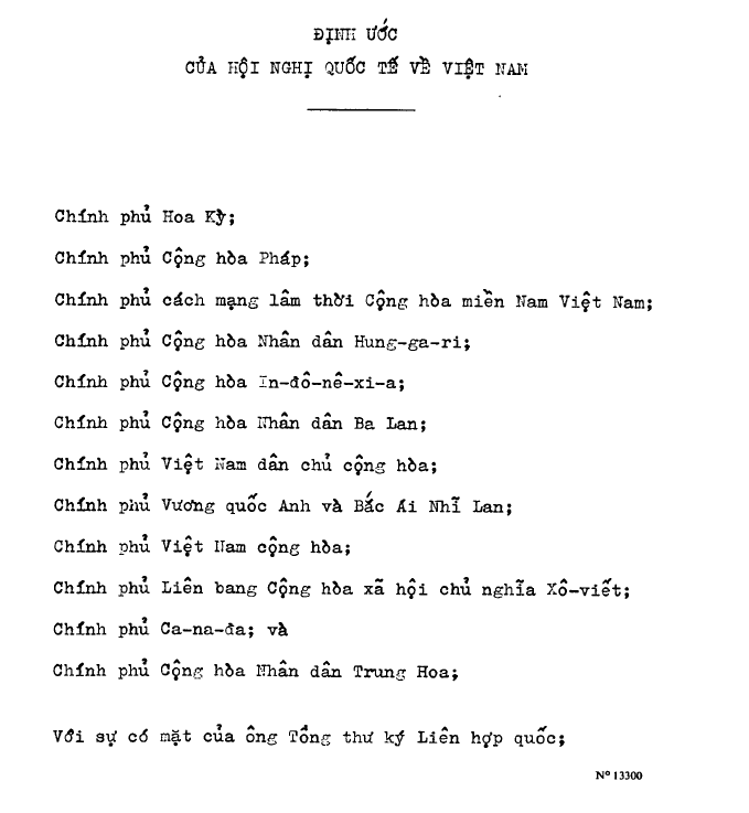 ACT OF THE INTERNATIONAL CONFERENCE ON VIETNAM - Kết ước/Định ước Quấc tế về vấn đề Việt Nam (2/3/1973)