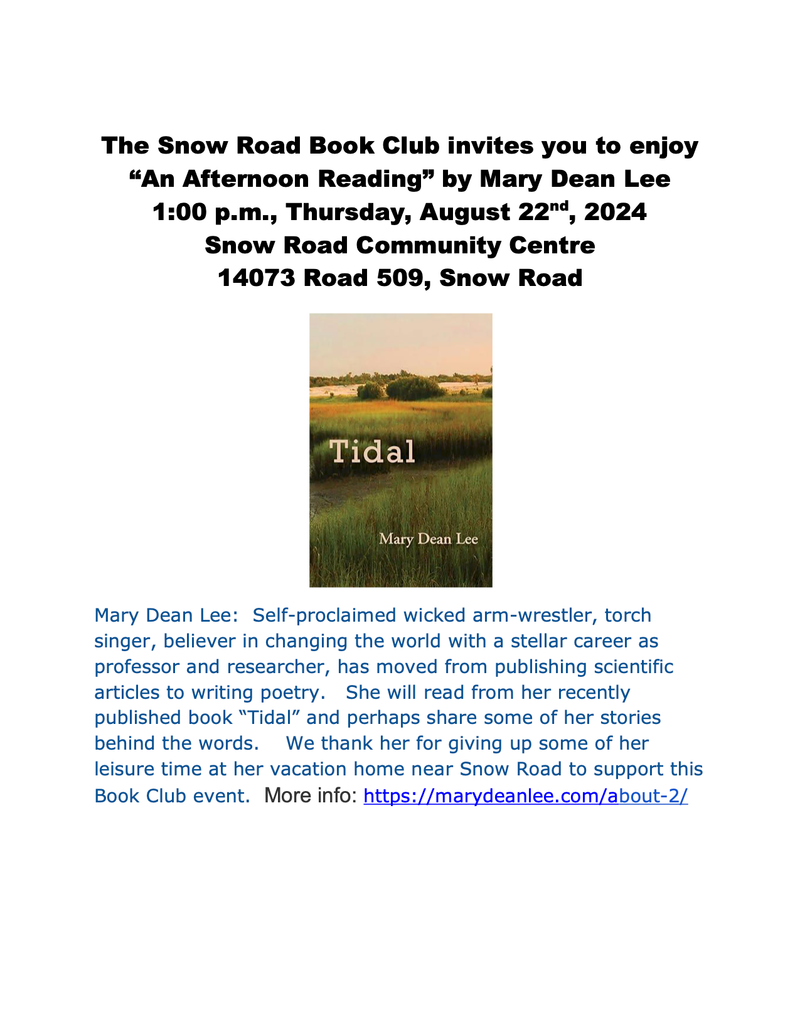 Book Club - Special Meeting with Mary Dean Lee