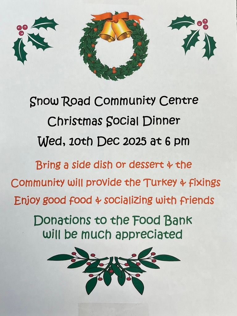 Social Dinner - Date Changed to Tues. Dec. 16th