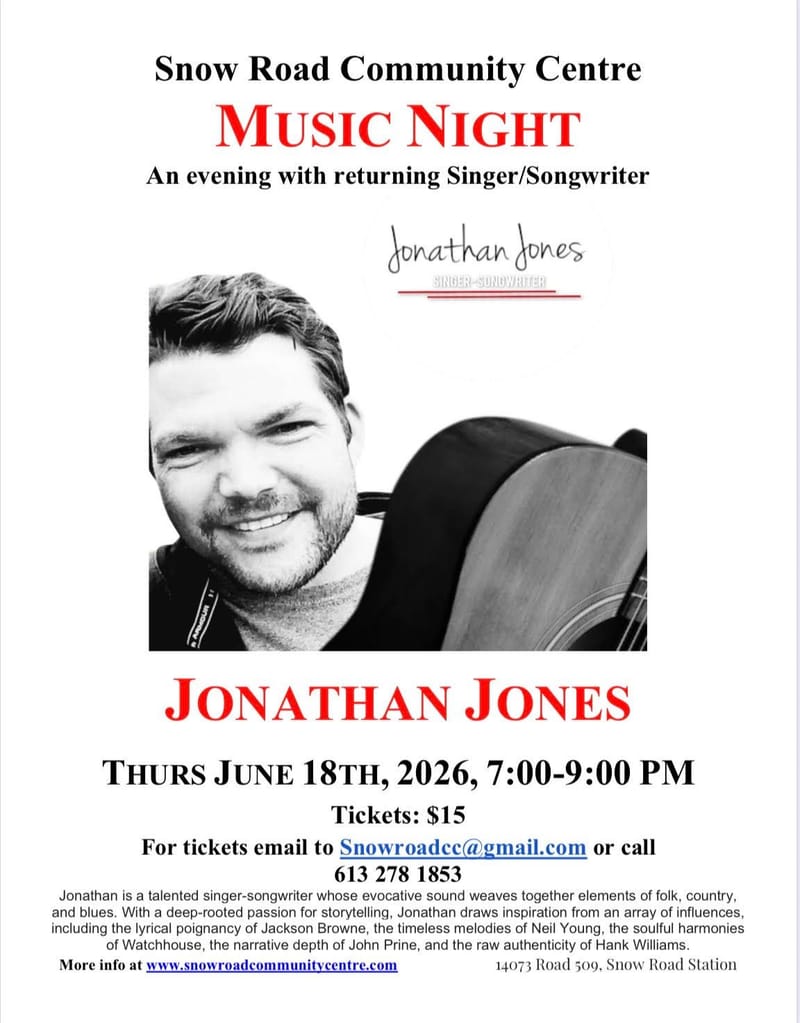 Music Night - 7:00-9:00 p. m. concert with Jonathan Jones