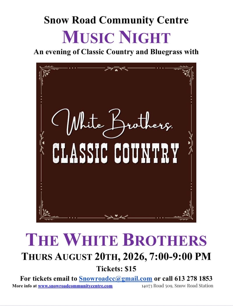 Music Night - 7:00-9:00 p. m. concert with The White Brothers
