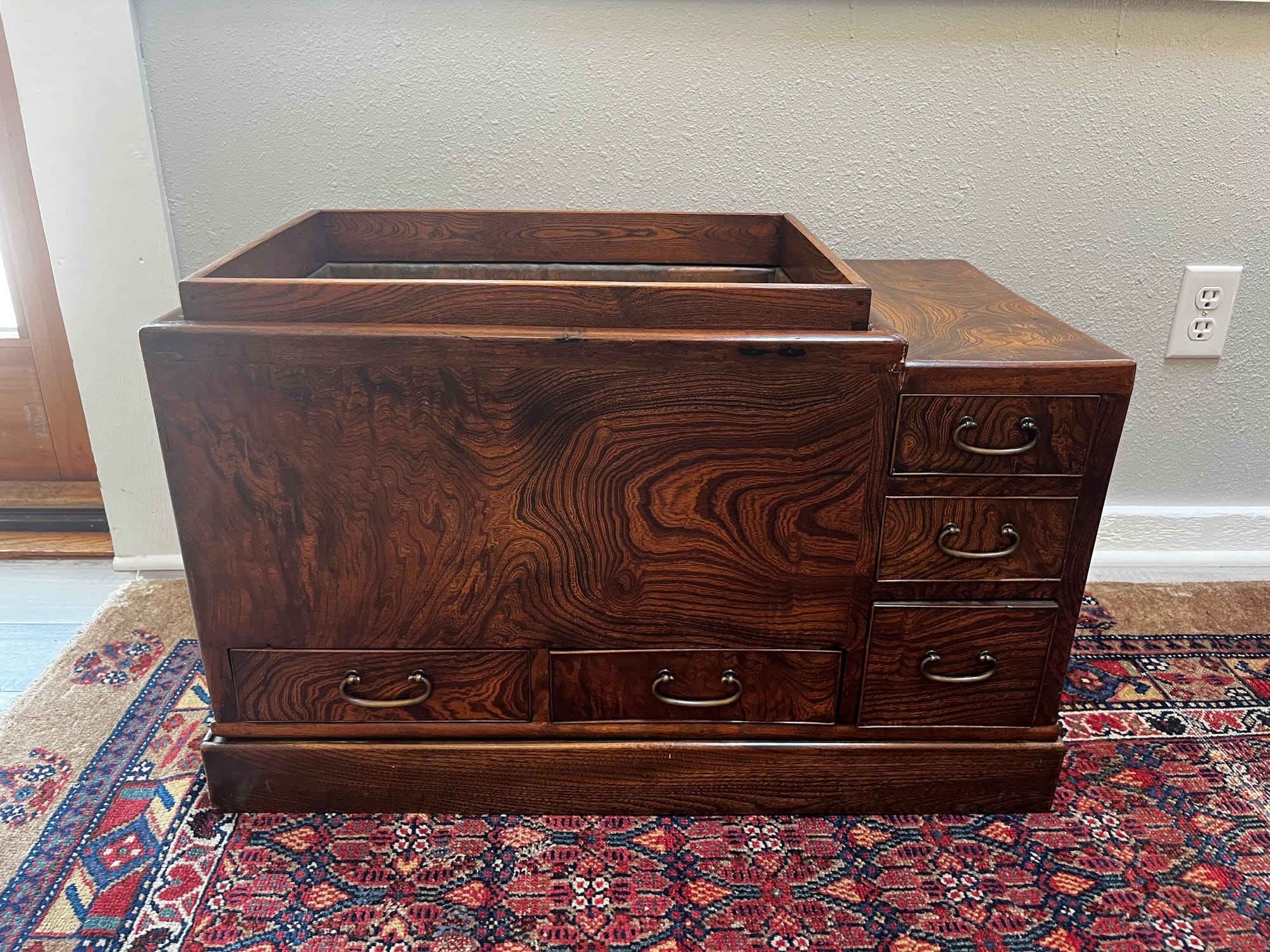 Antique Japanese Keyaki Wood Hibachi 19th–Early 20th Century
