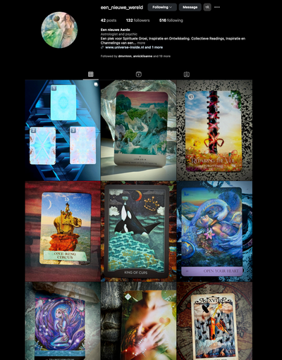 Nieuw Tarot Instagram Kanaal