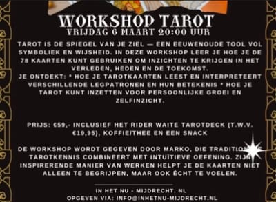 Workshop Tarot in Mijdrecht 6 Maart 2026