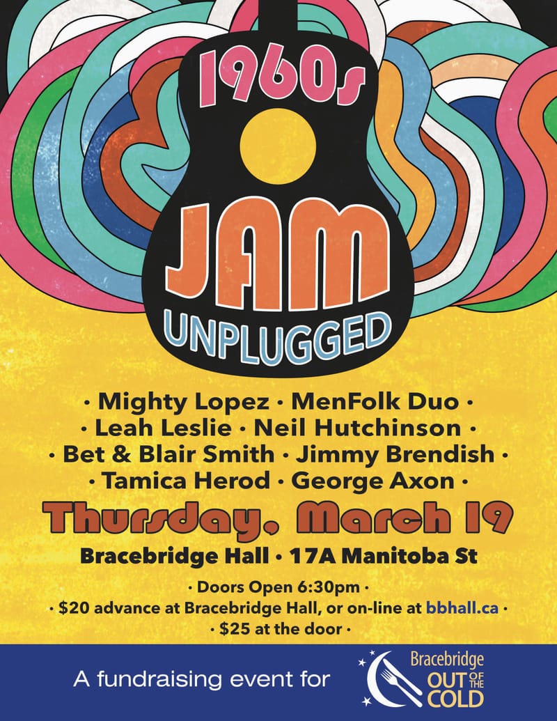 60's Jam Ungplugged Fundraiser for Bracebridge Out Of The Cold