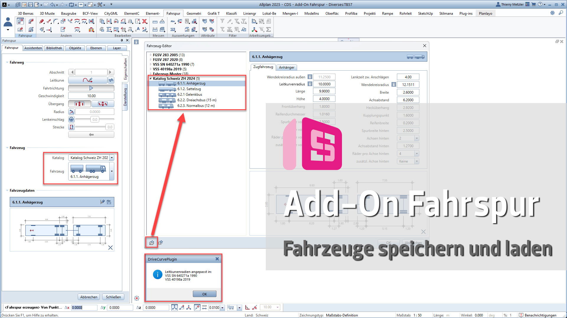 Fahrzeuge speichern und laden