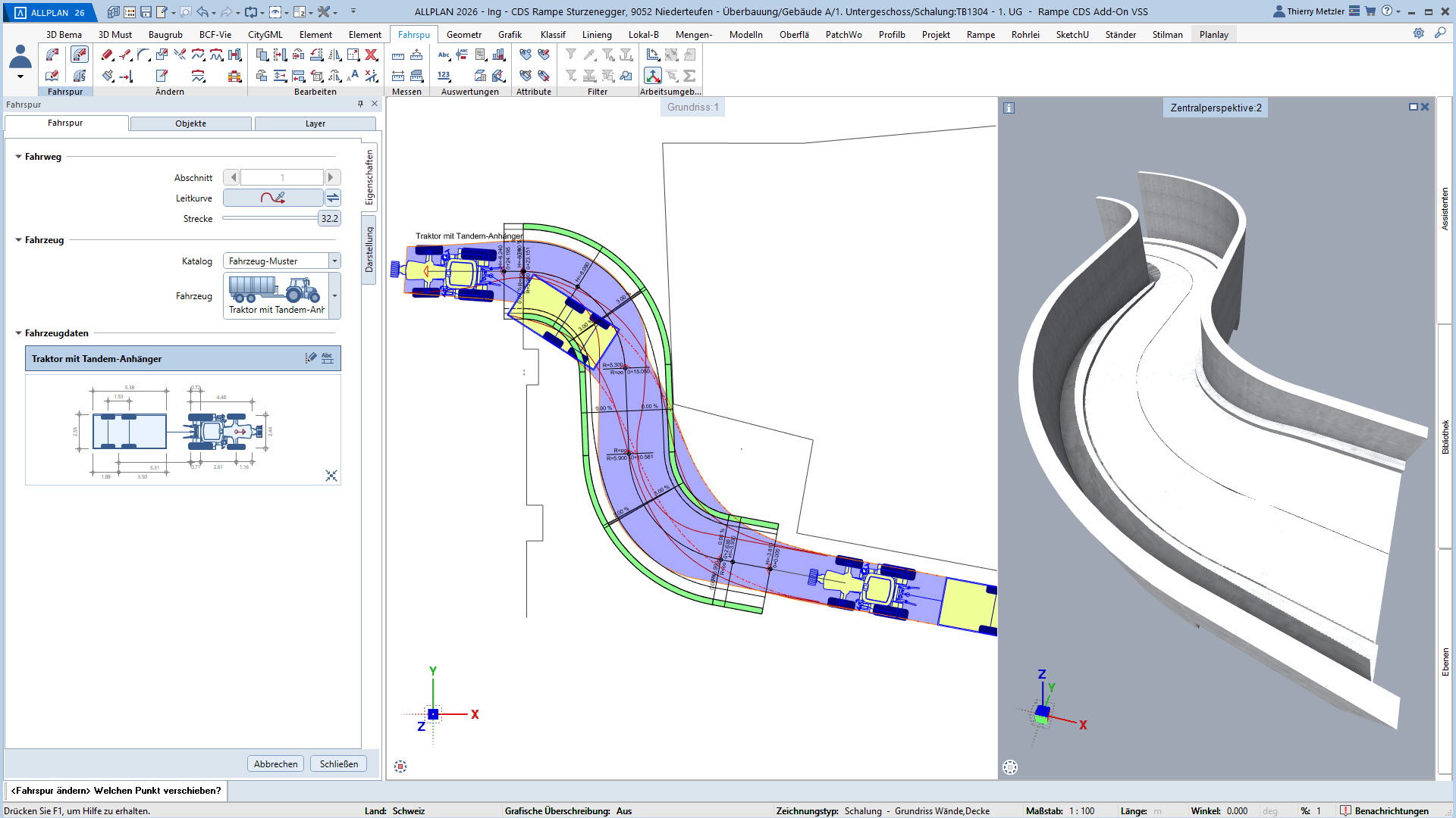 Spezialfahrzeuge z.B. Traktoren mit Anhängern