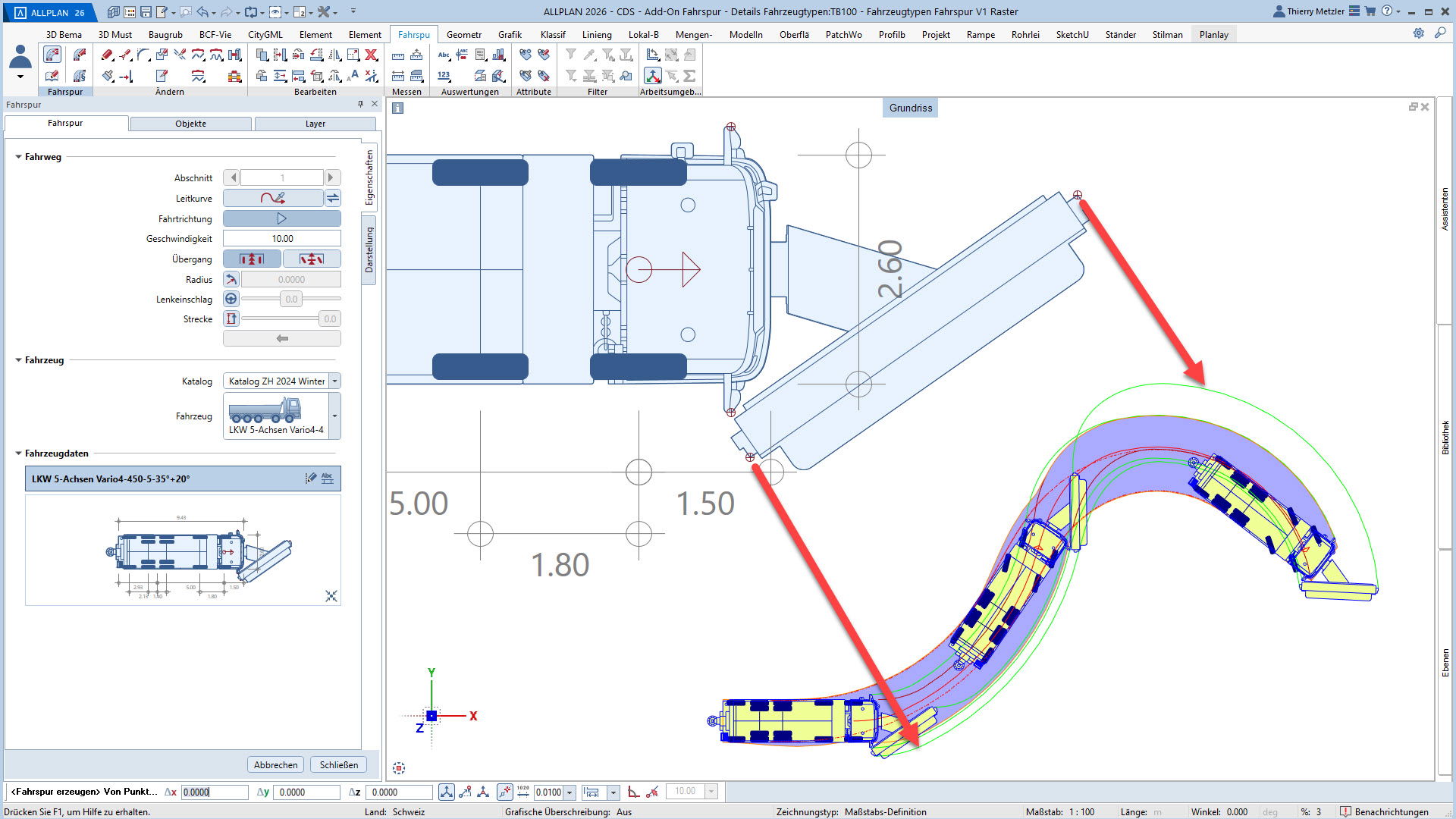 Schneepflug mit Überhang vorne