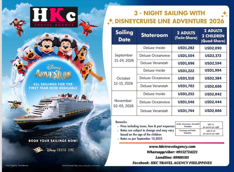 Disney Cruise Adventure 2026
