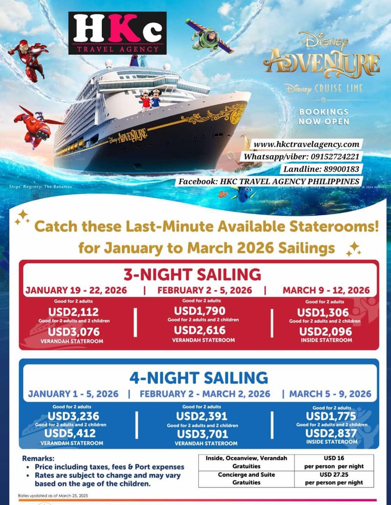 Disney Cruise Adventure 2026