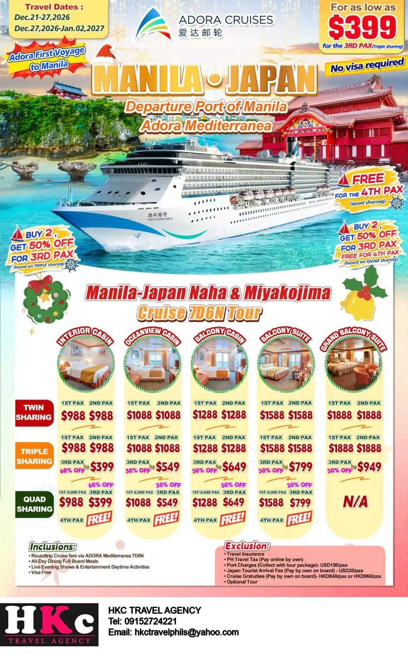 Adora.Cruise from Manila to Japan