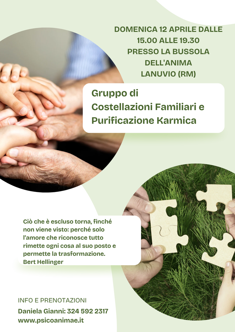 GRUPPO DI COSTELLAZIONI FAMILIARI E PURIFICAZIONE KARMICA