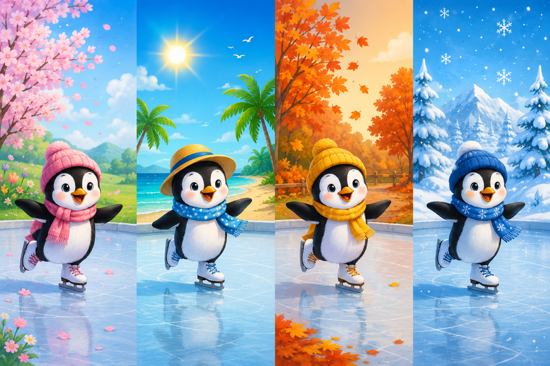 FOUR SEASONS THEME : LITTLE PENGUIN ADVENTURE (ICE PENGUIN)