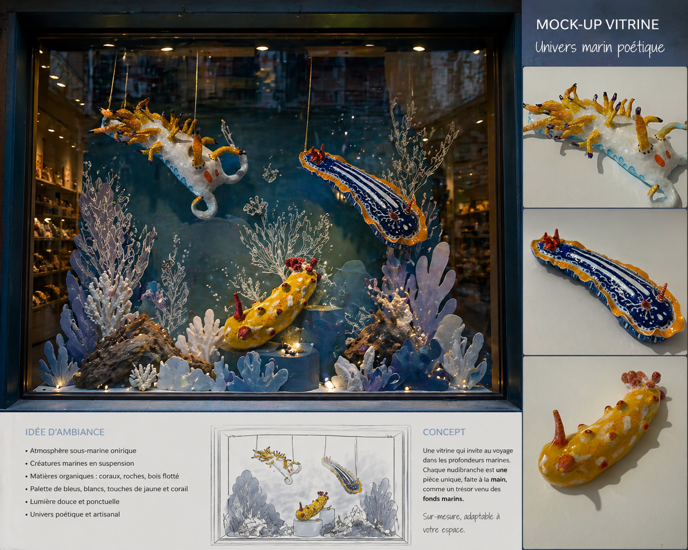 Dans les fonds marins — Concept de vitrine immersive