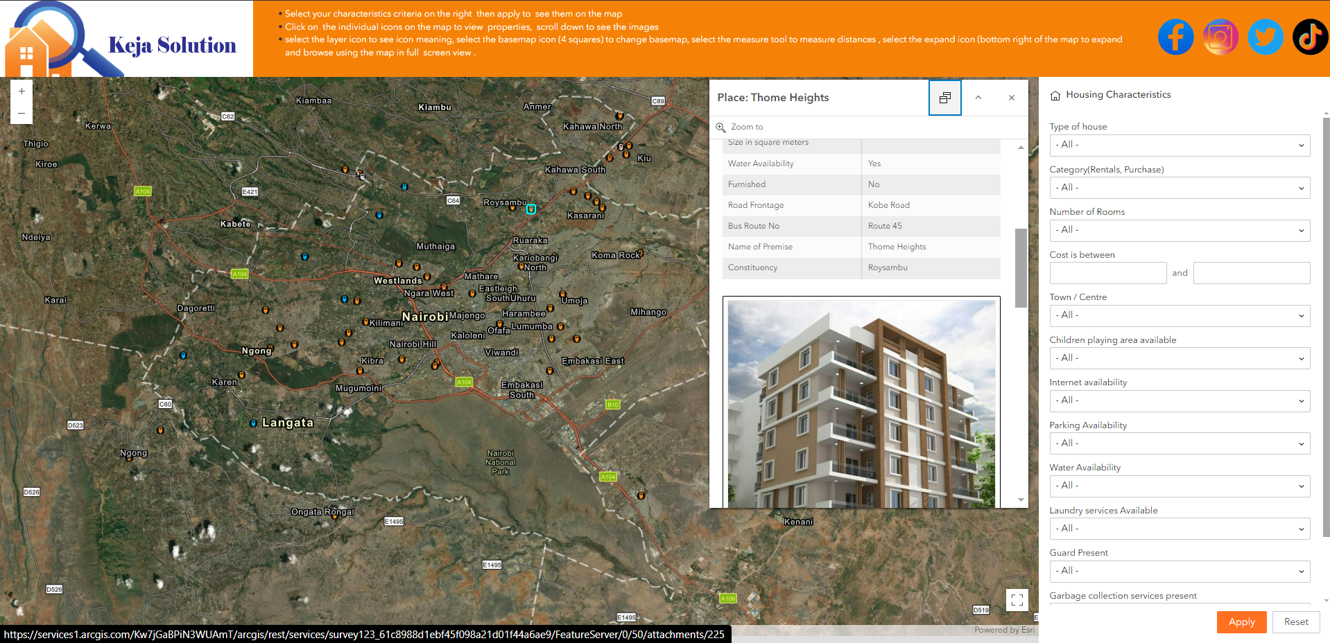 A real estate Spatial Search Engine
