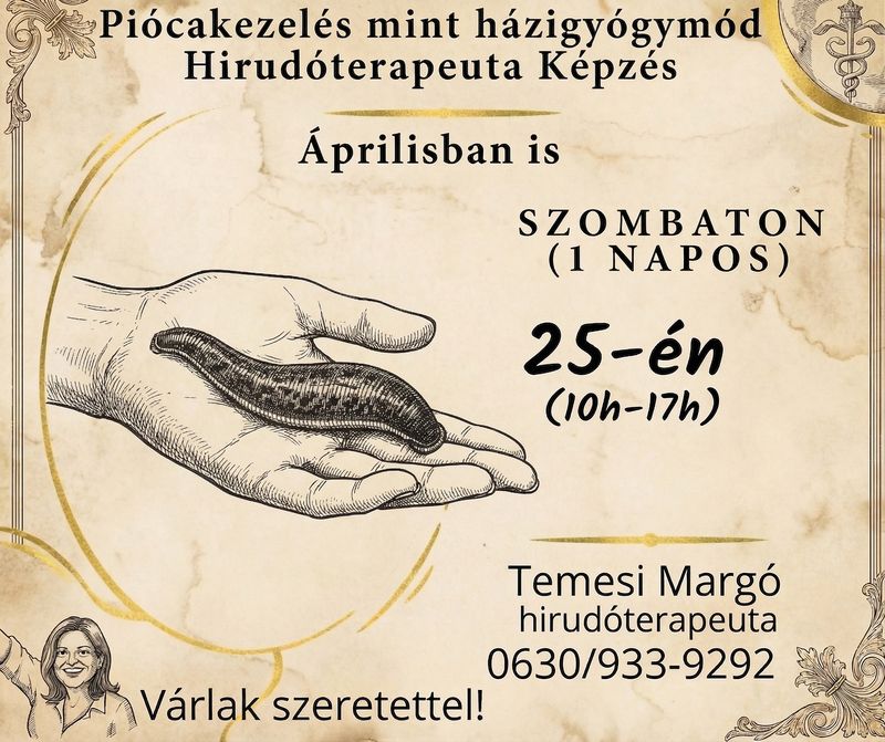 Piócaterápia, kezelés és oktatás Pestmegye (hirudóterápia)