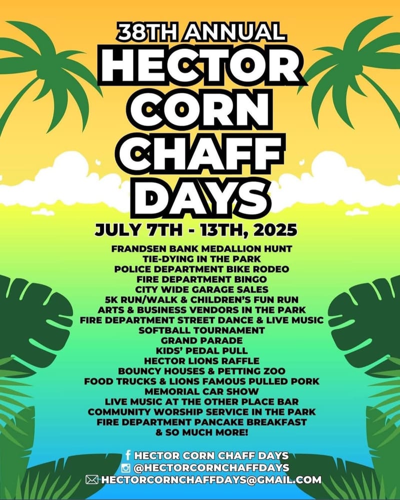 Hector Corn Chaff Days Arts & Vendors in the Park