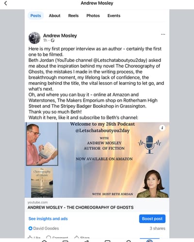 I put my heart and soul into writing The Choreography of Ghosts but selling it is really difficult