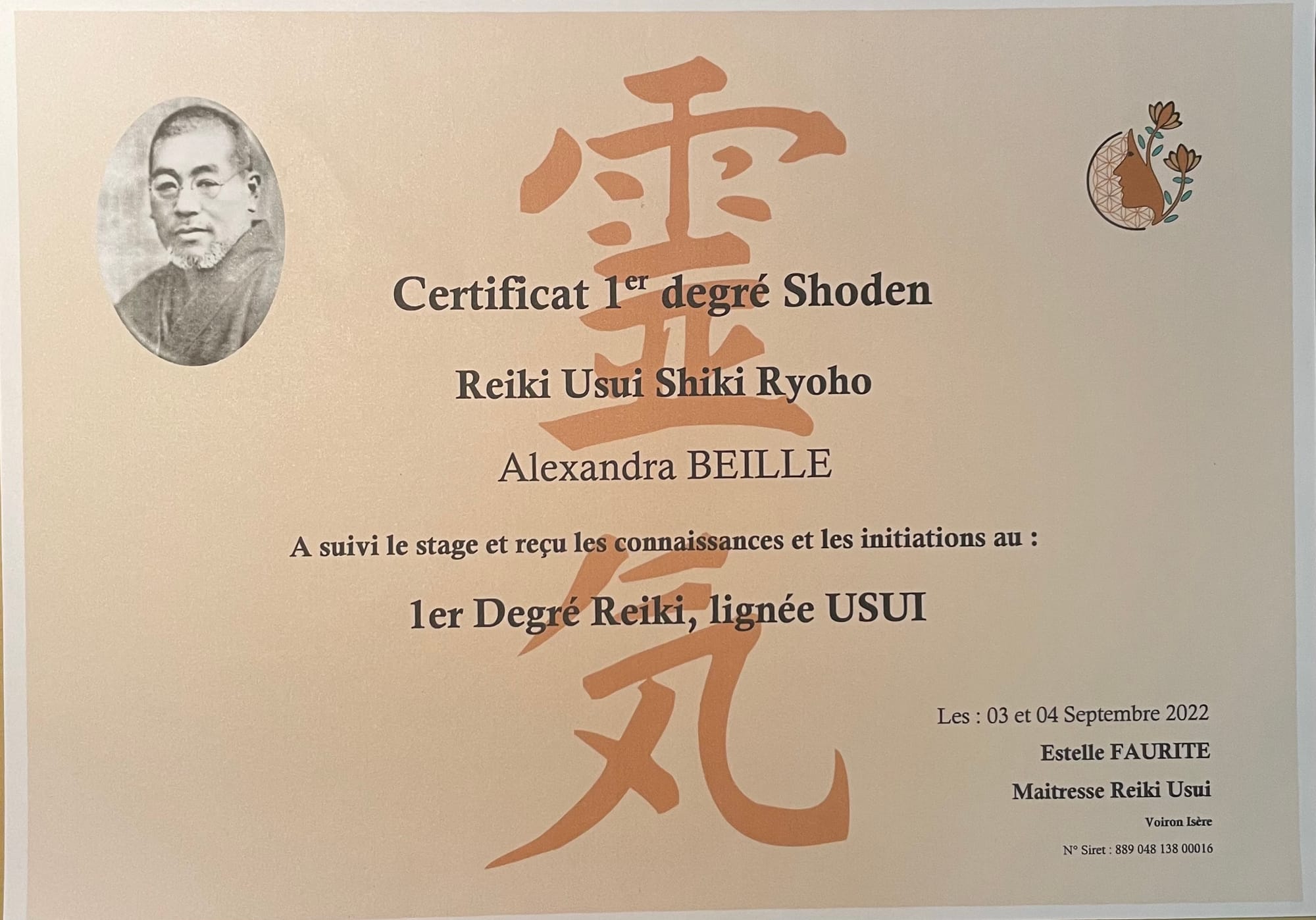 PRATICIENNE REIKI USUI 1er degré