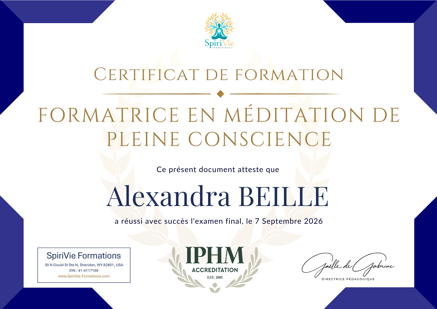 Formatrice et enseignante en méditation de pleine conscience