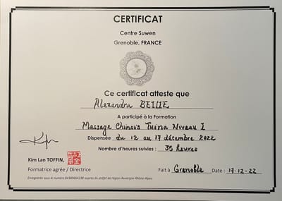 LE MASSAGE TUINA 1er DEGRÉ