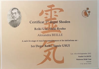PRATICIENNE REIKI USUI 1er degré