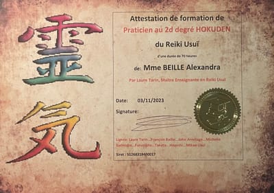 PRATICIENNE REIKI USUI 2ème degré
