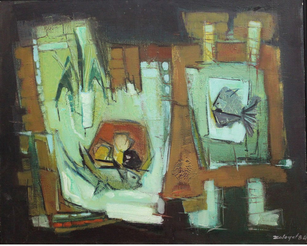 נסים זלאיט, דומם, 1984 שמן על בד 65X78  צילום: עירית דלל זלאיט