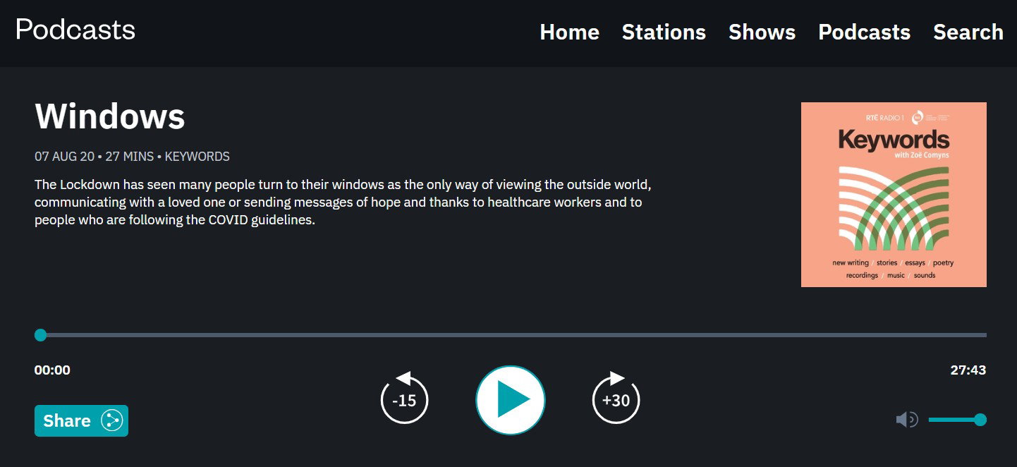 Keywords S1, E6 - produced by Zoë Comyns for RTÉ Radio (2020)