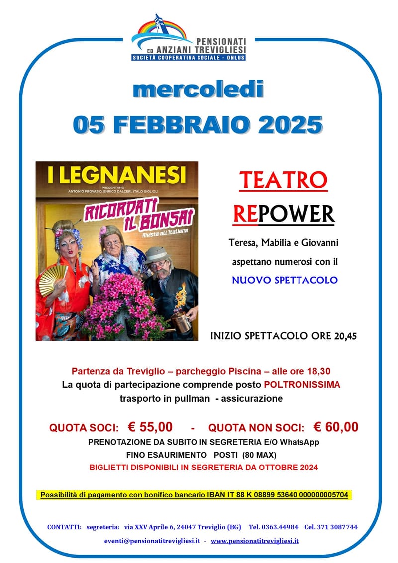 I LEGNANESI - Mercoledi  05 FEBBRAIO 2025 - "Ricordati il Bonsai"