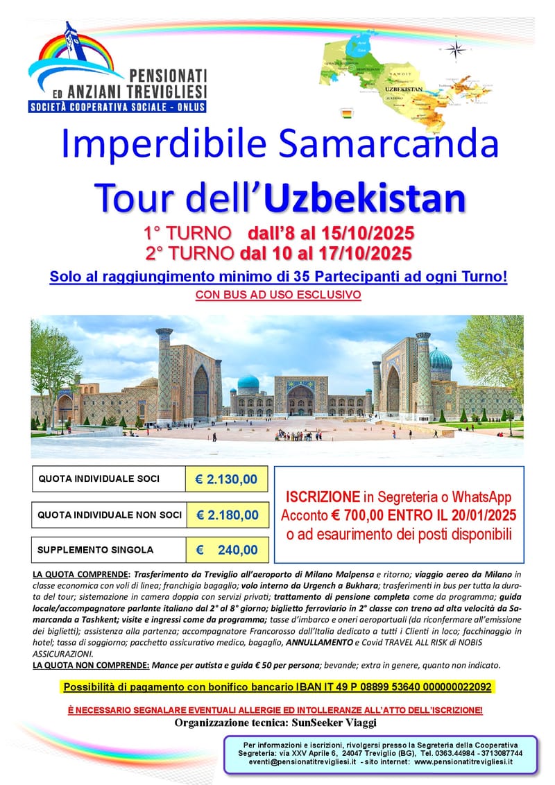 Imperdibile Samarcanda  Tour dell' Uzbekistan