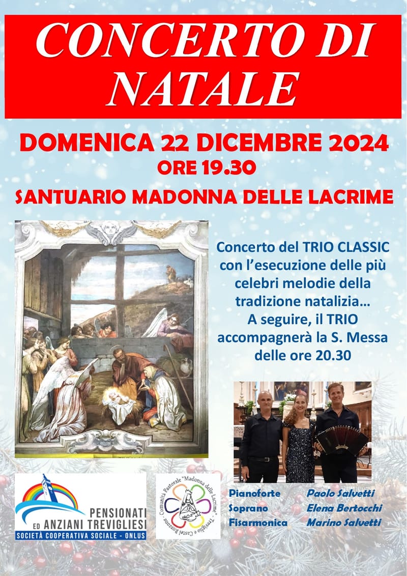 CONCERTO DI  NATALE  DOMENICA 22 DICEMBRE 2024