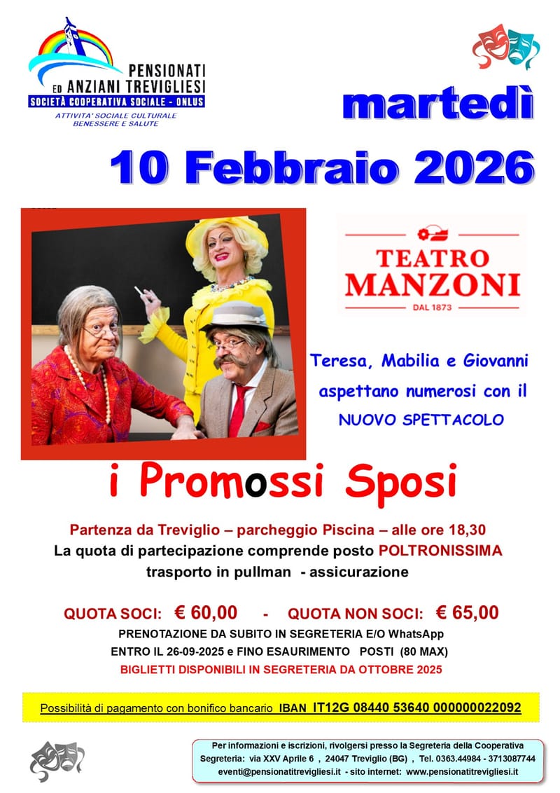 I LEGNANESI - Martedì  10 FEBBRAIO 2026 - TEATRO MANZONI DI MILANO