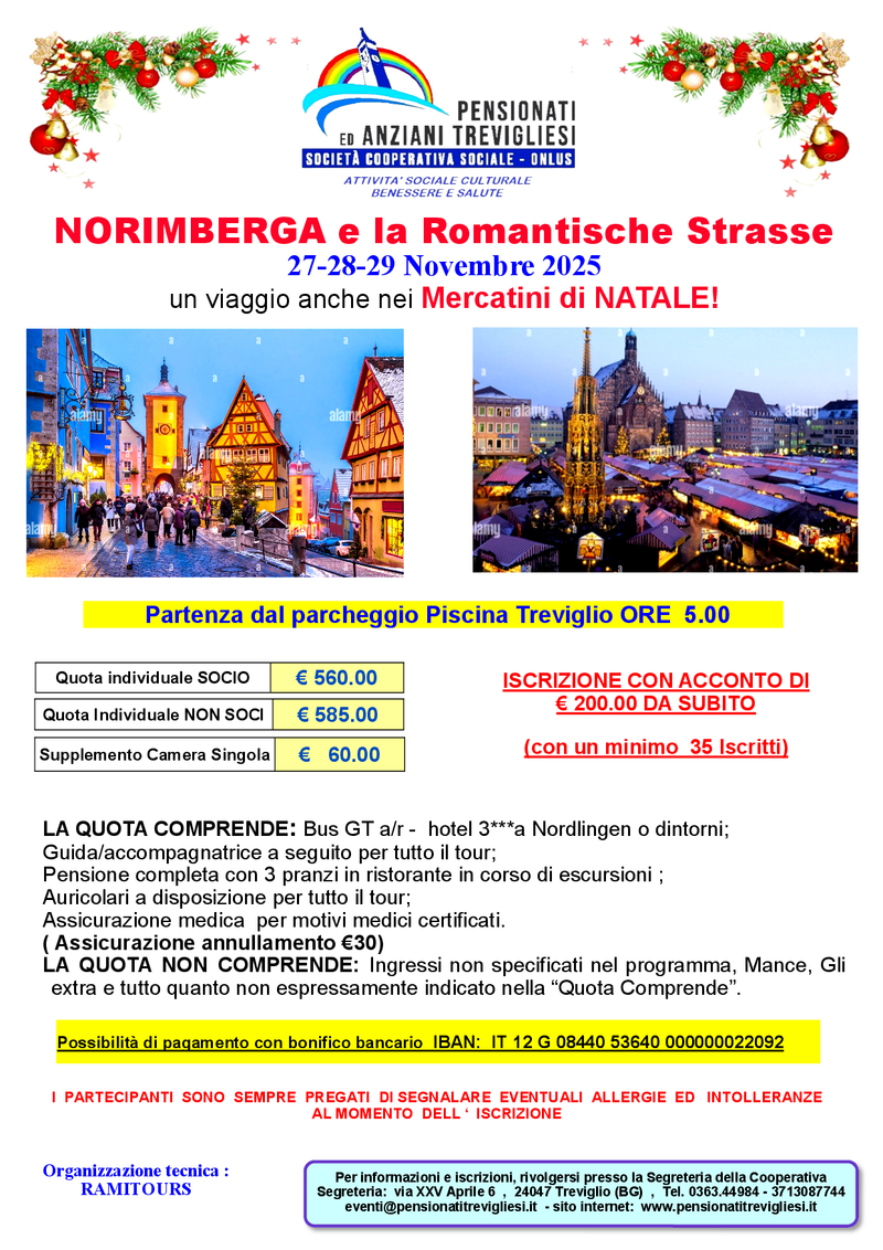 NORIMBERGA e la Romantische Strasse - MERCATINI DI NATALE  dal 27 al 29 Novembre 2025