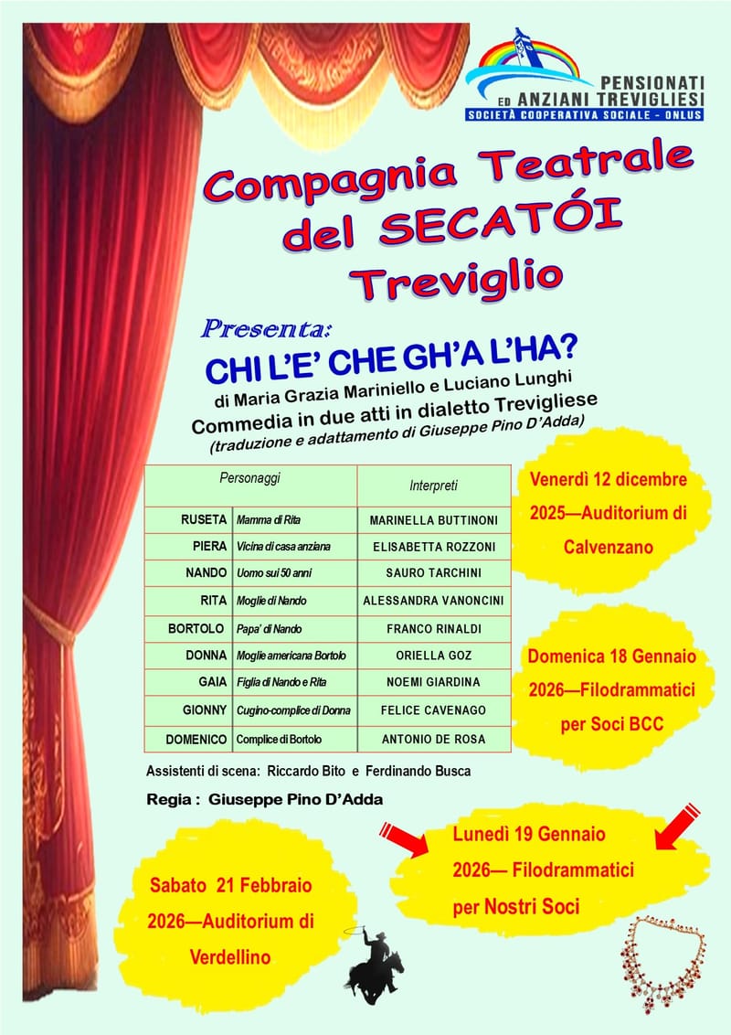 COMPAGNIA TEATRALE del SECATOI di Treviglio -  PROGRAMMA REPPLICHE