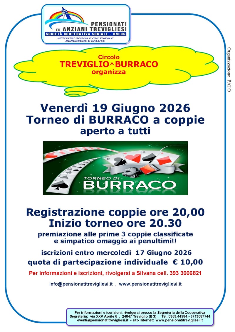 TORNEO DI BURRACO A COPIE - APERTO A TUTTI