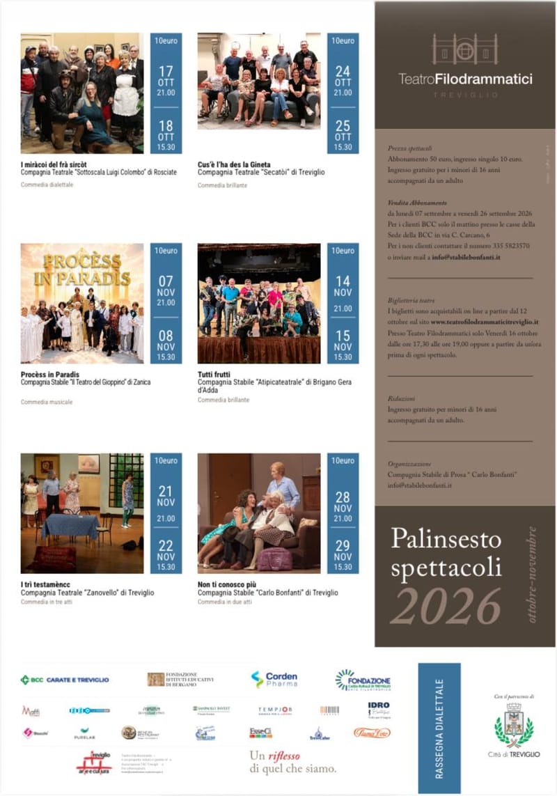COMPAGNIA TEATRALE del SECATOI  - 24 e 25 ottobre 2026 - TEATRO Filodrammatici