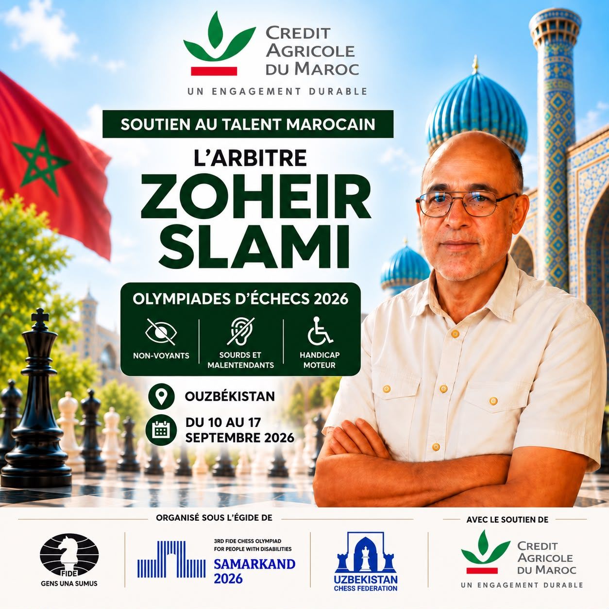 Zoheir Slami représentera l’arbitrage marocain aux Olympiades FIDE