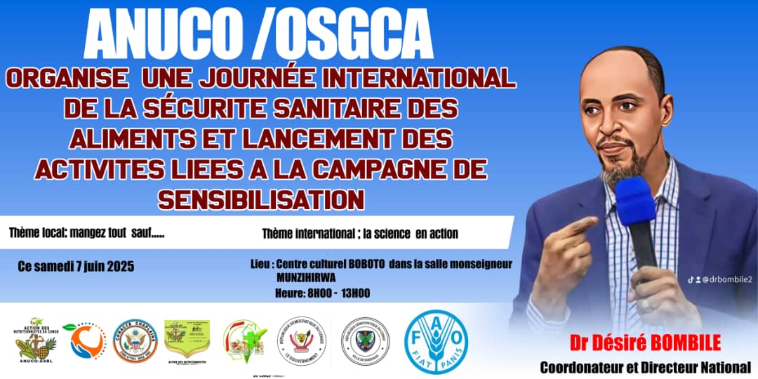 PARI GAGNE AVEC LES NUTRITIONNISTES CONGOLAIS DE ANUCO POUR LA JOURNÉE INTERNATIONALE DE SECURITE SANITAIRE DES ALIMENTS