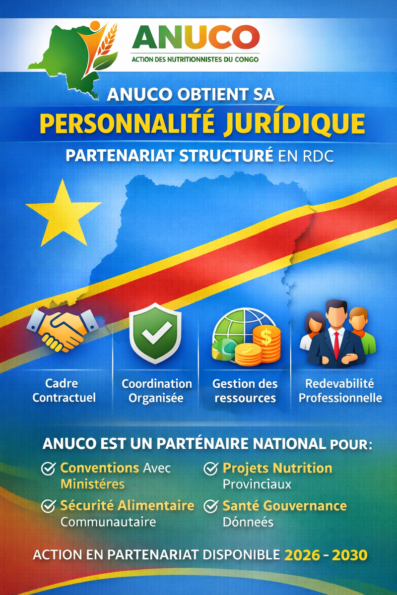 ANUCO obtient sa personnalité juridique en RDC.