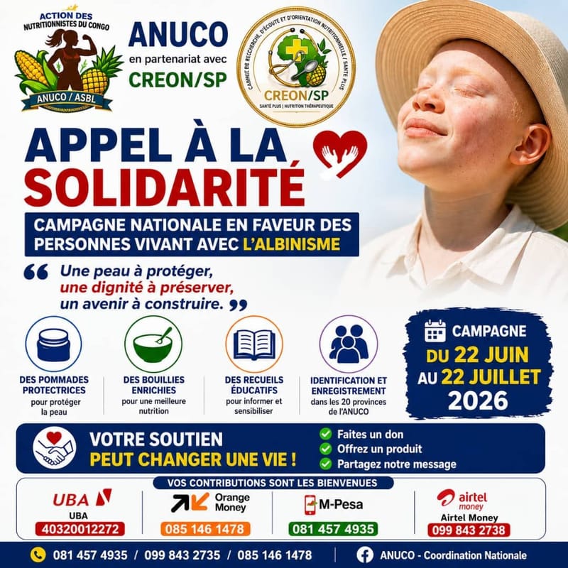 APPEL A LA SOLIDARITÉ EN FAVEUR DE PERSONNES VIVANT AVEC ALBINISME