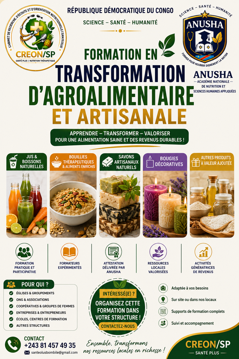 Formation en Transformation Agroalimentaire et Artisanale