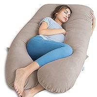 Momcozy Pregnancy Pillows for Sleeping. U Shaped Full Body Maternity Pillow with Removable Cover