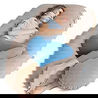 Momcozy Pregnancy Pillows for Sleeping. U Shaped Full Body Maternity Pillow with Removable Cover