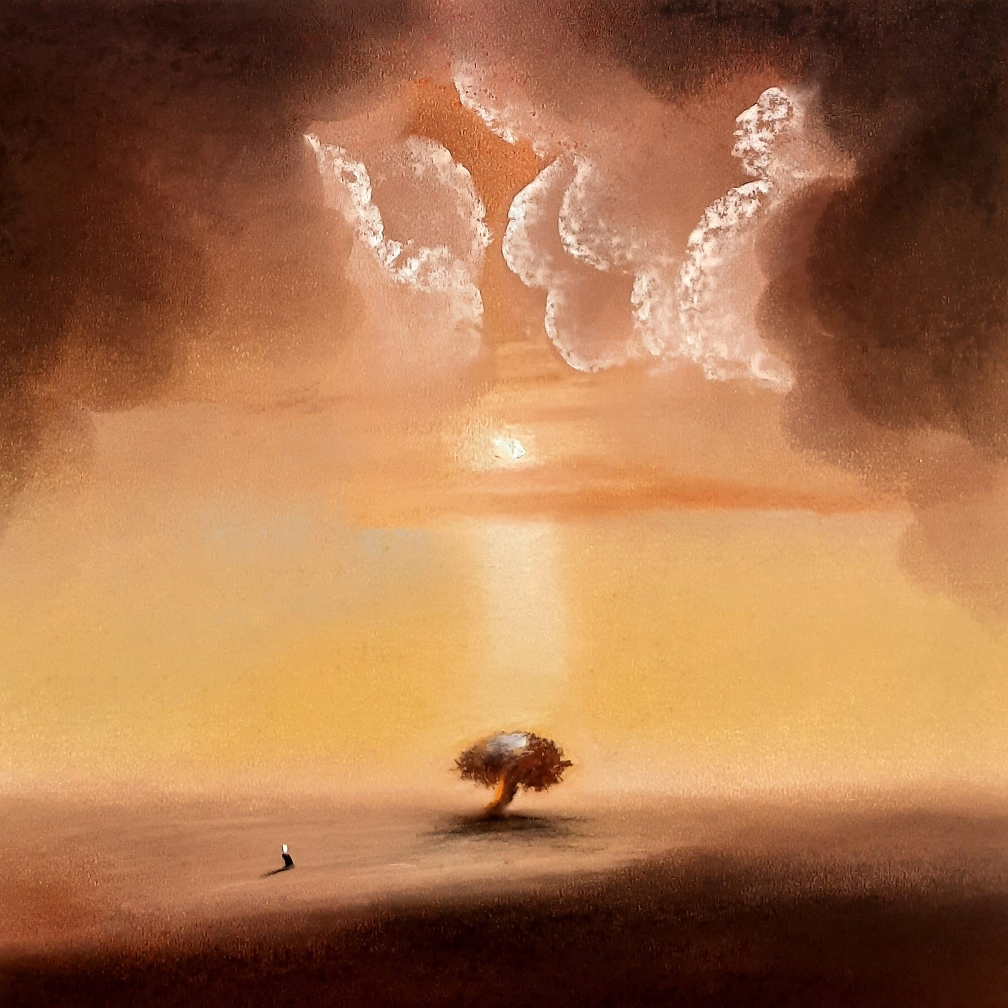 L'albero del poeta più grande, pastello secco su carta cm 29x29, 2026